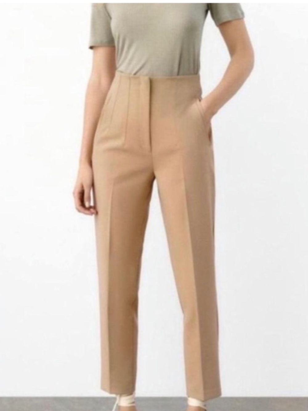 Zara High Waisted Ankle Pants - Size L